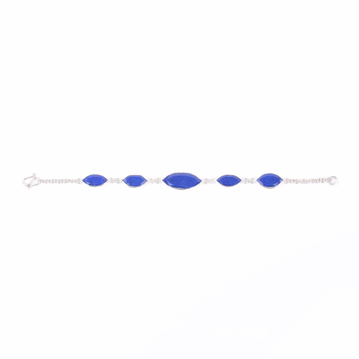 Lapis Stone Chain Bracelet | Silver Birthstone Bracelet 4