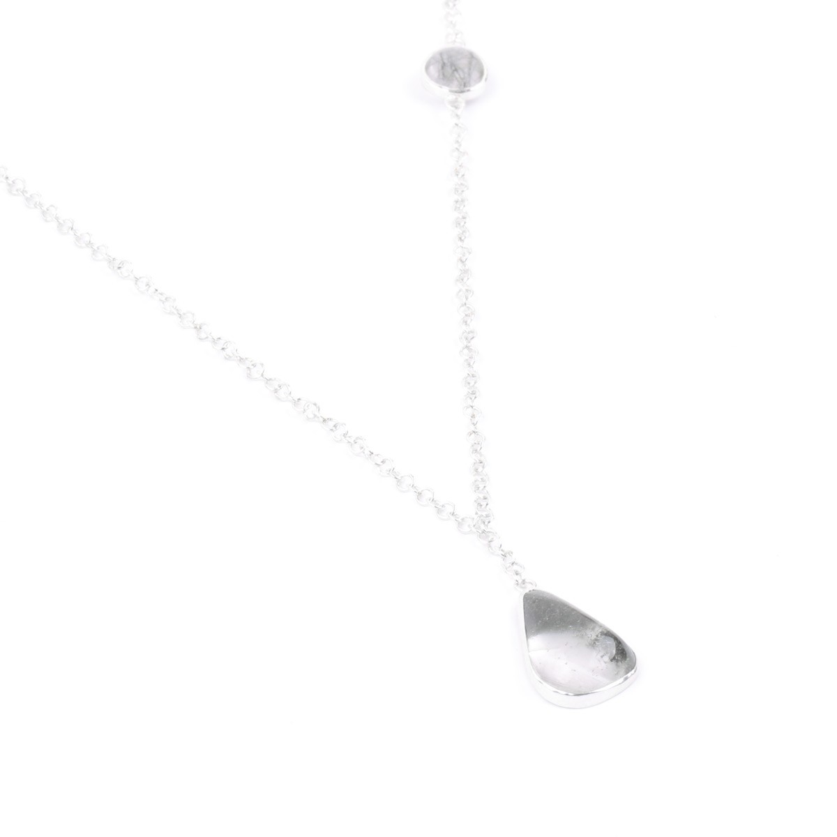 Quartz Silver Locket | Pear Drop Pendant 4