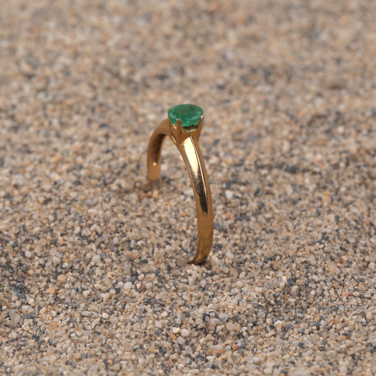 Green Panjsher Emerald Ring| Gold Plated Solitaire Ring 3