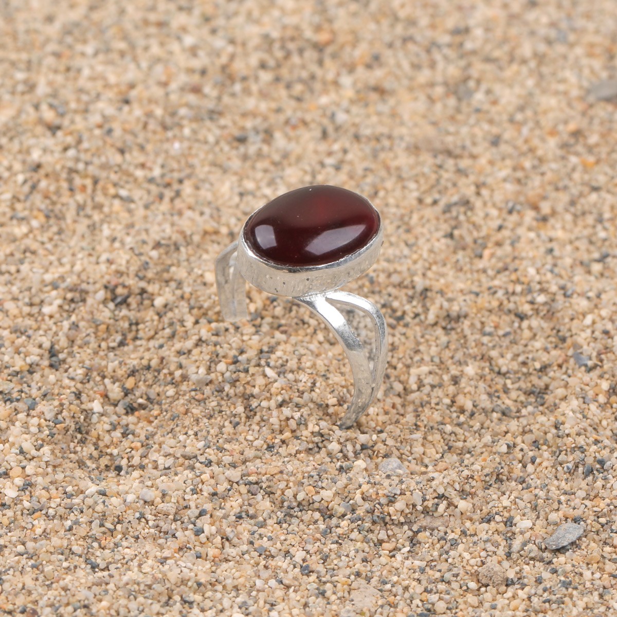 Dark Brown Agate Ring| Oval Silver Women's Ring 2