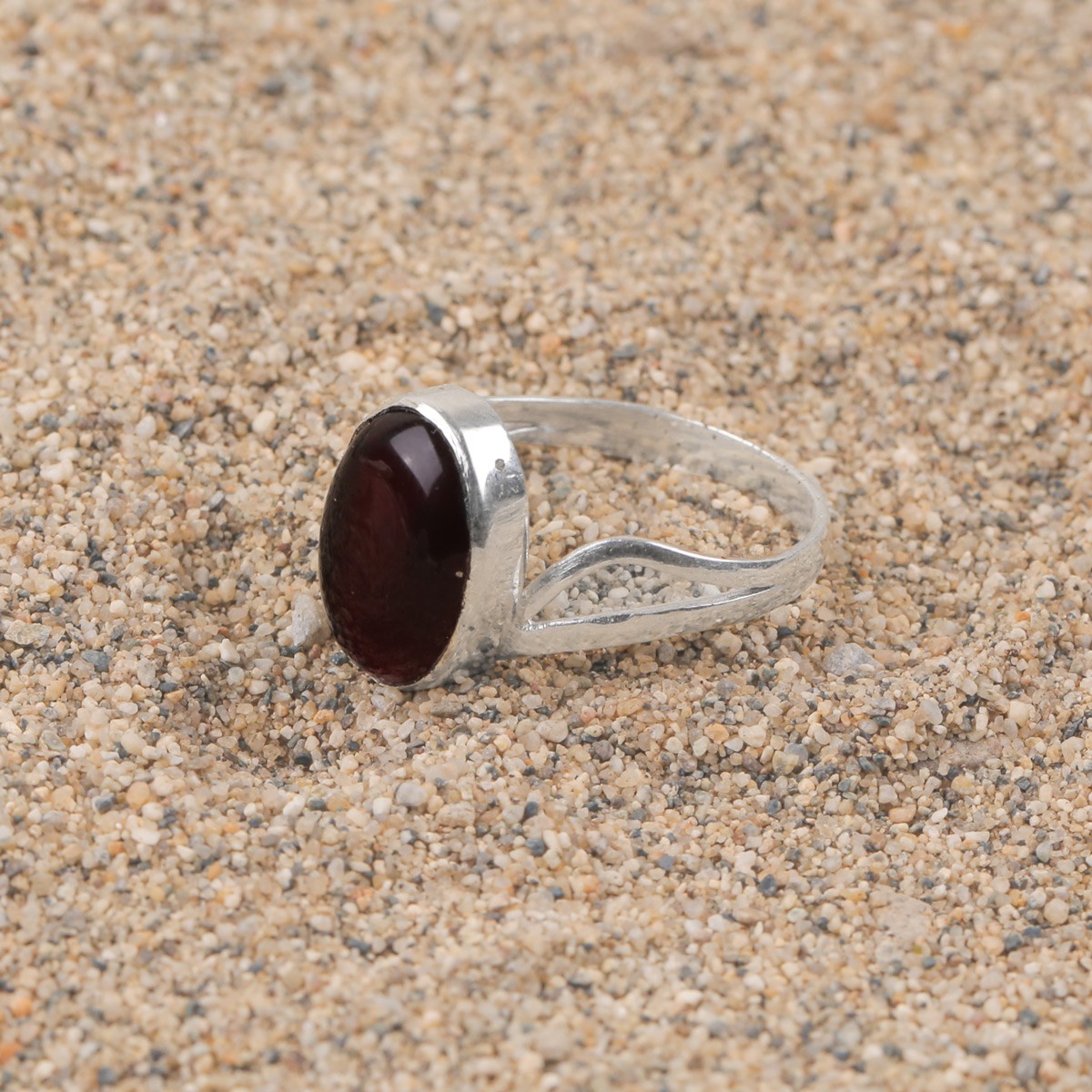 Dark Brown Agate Ring| Oval Silver Women's Ring 3