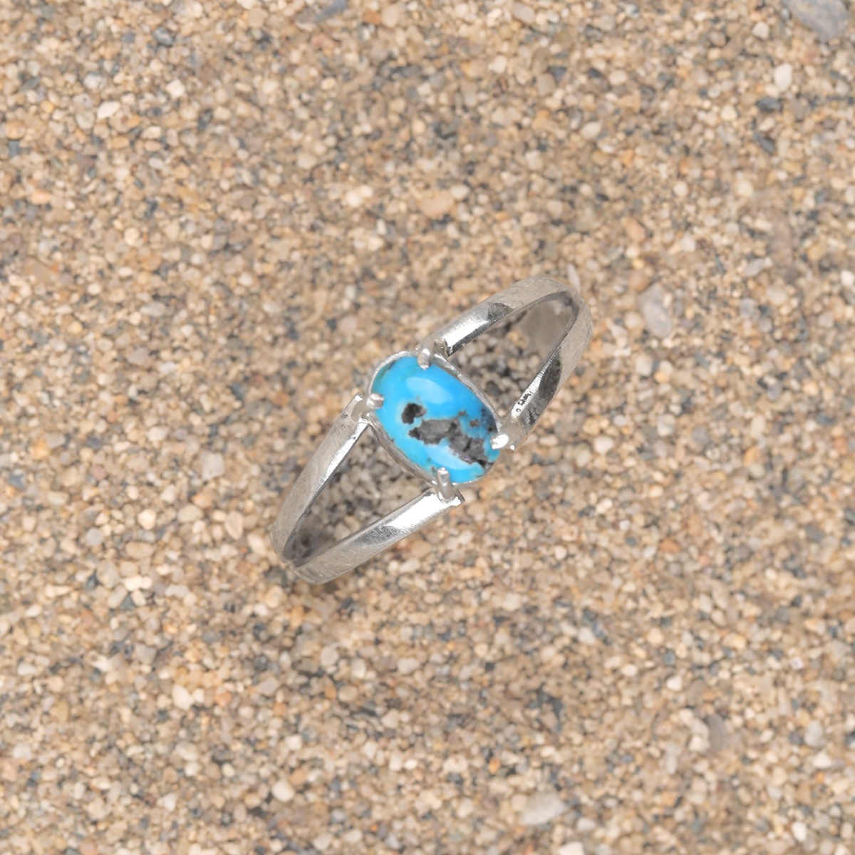Turquoise Silver Ring | Halo Style Women's Ring 3
