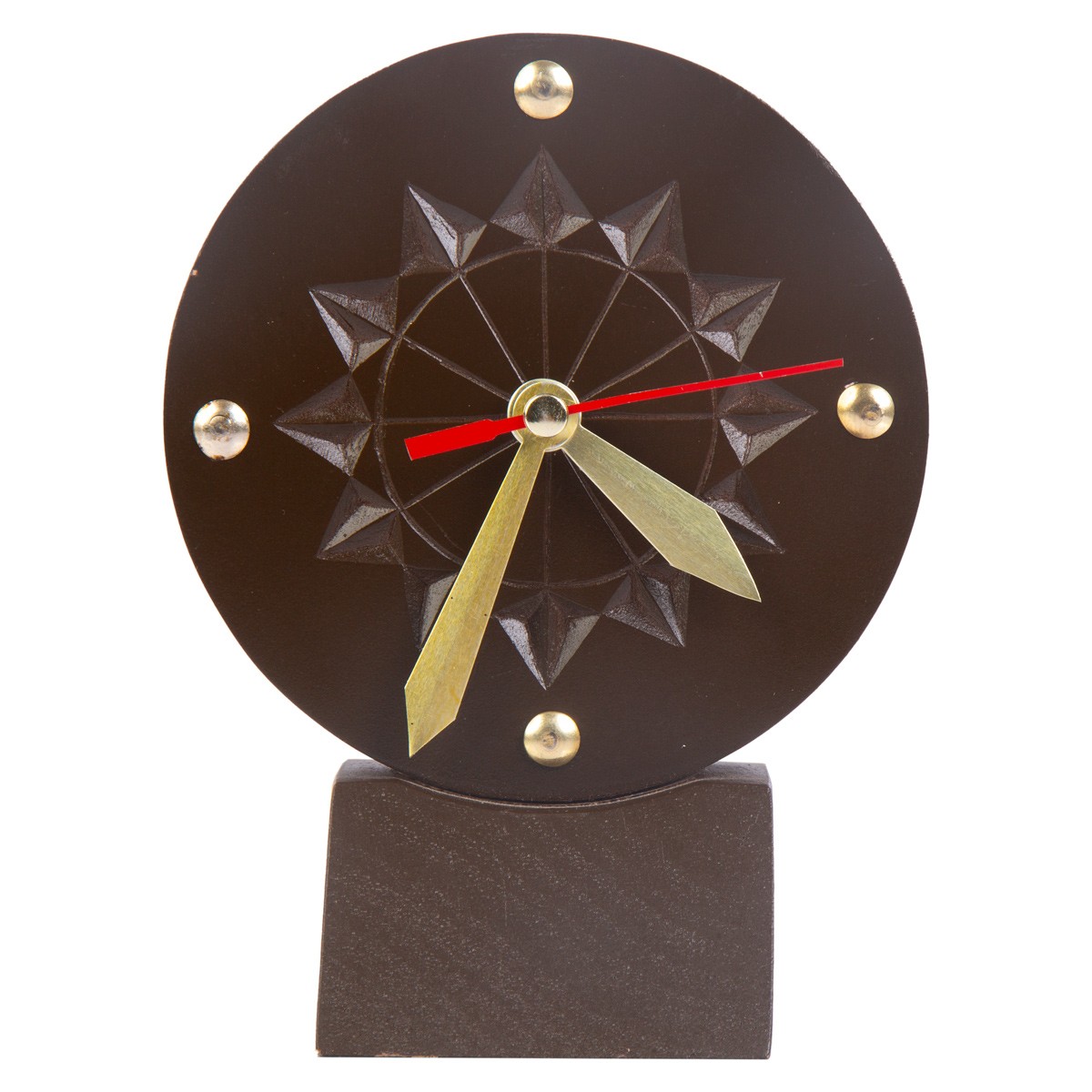 Walnut Wood Table Clock | Mini Nuristani Wooden Clock 1