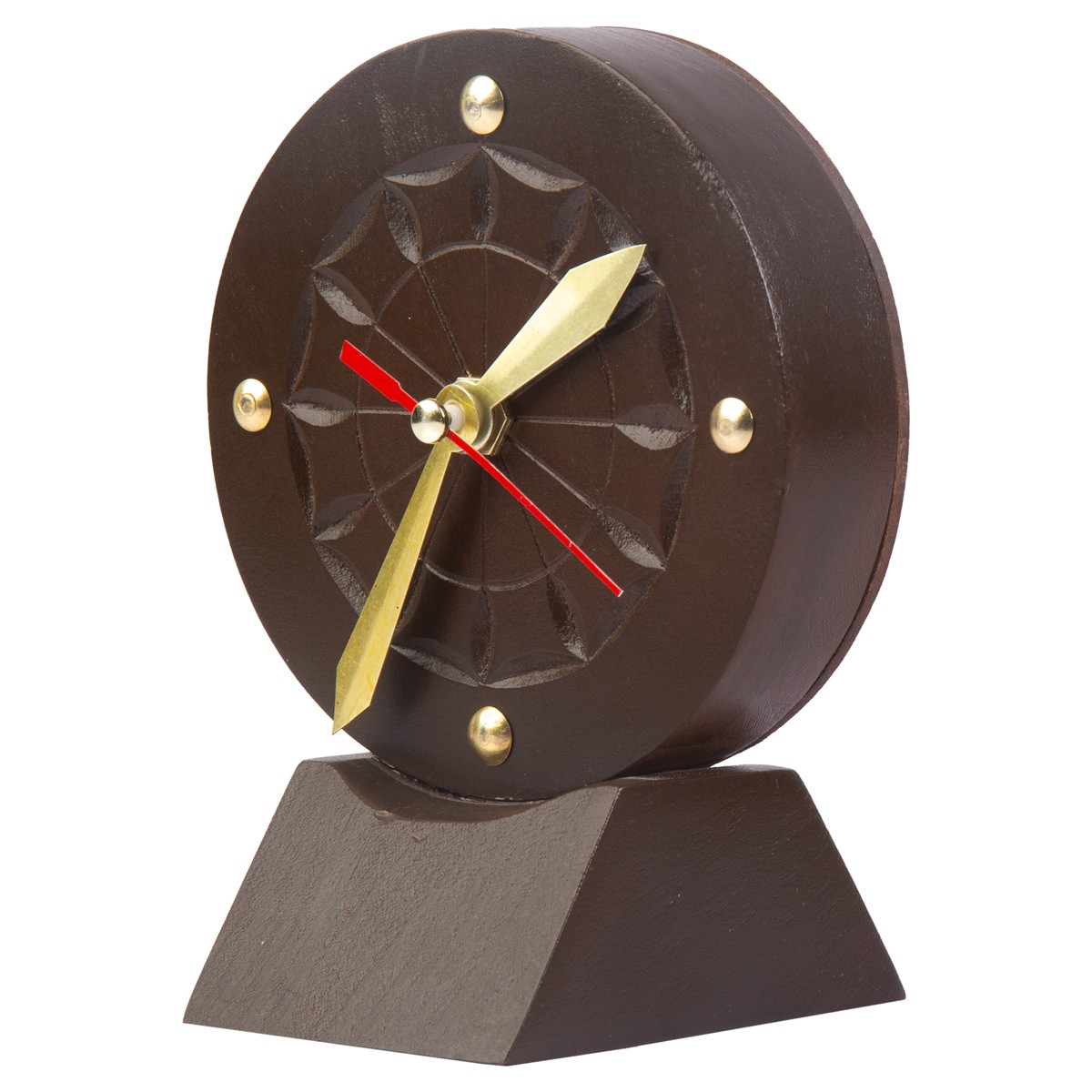 Walnut Nuristani Design Table Clock | Mini Wooden Clock 2