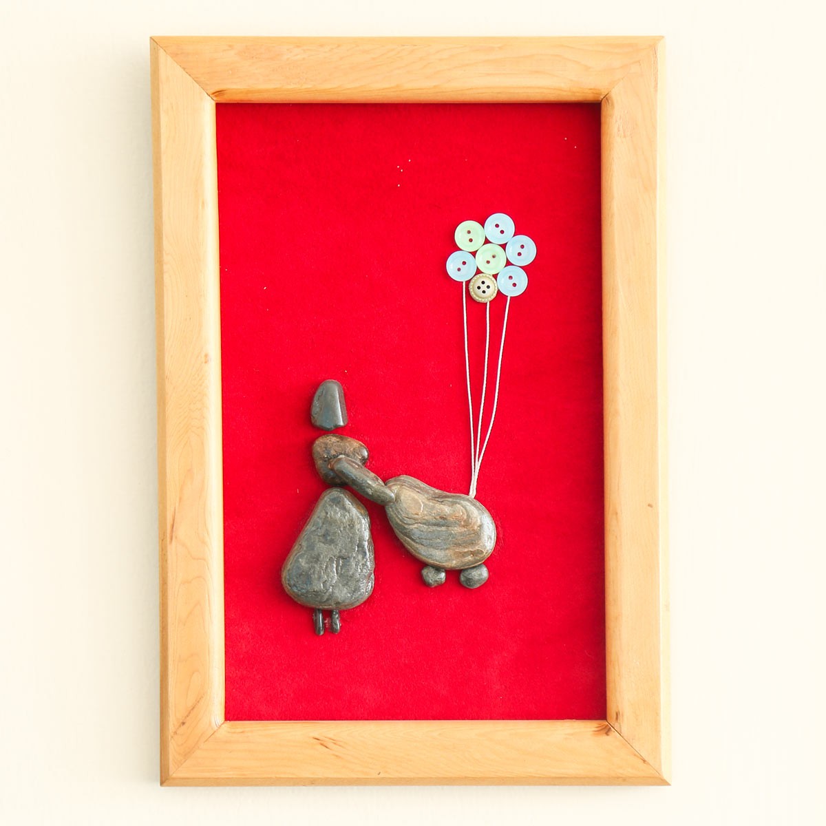 Wooden Romantic Frame Set | Valentine Stone Work Art Frame 3