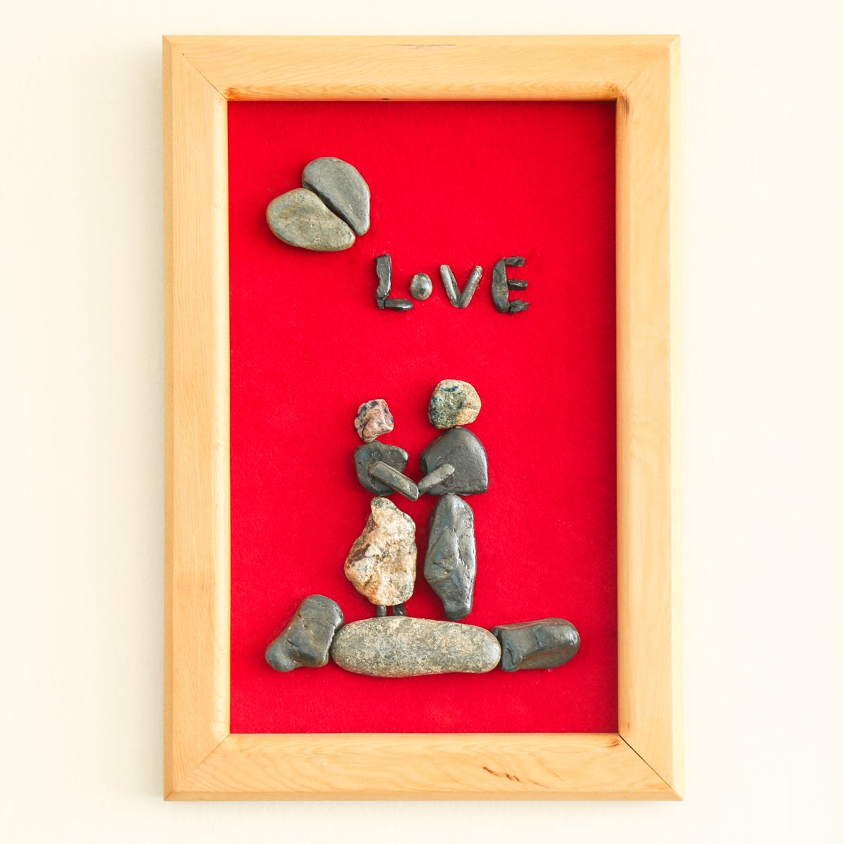Wooden Romantic Frame Set | Valentine Stone Work Art Frame 4