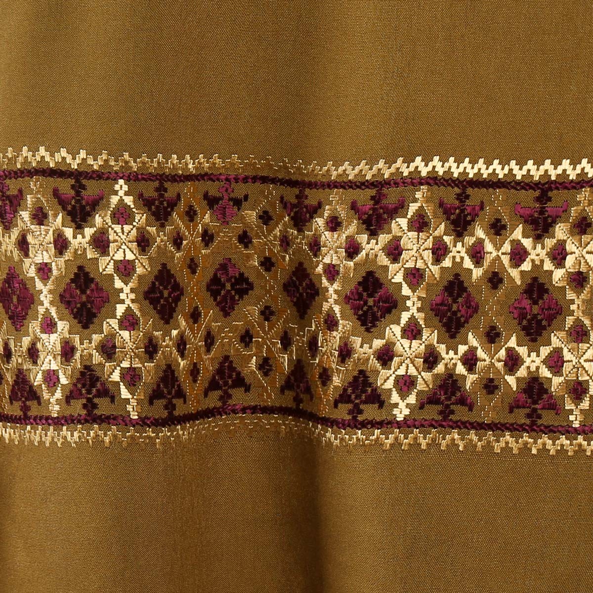 Ginger Orange Shawl With Red and Golden Embroidery 3