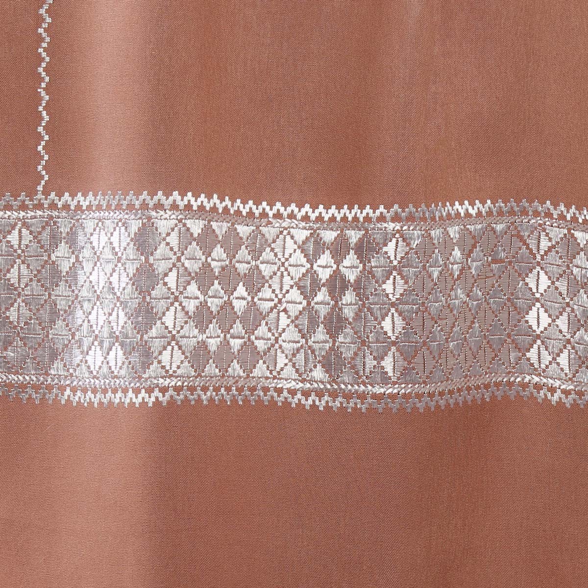 Cider Orange Women Scarf With White Embroidered Borders 3