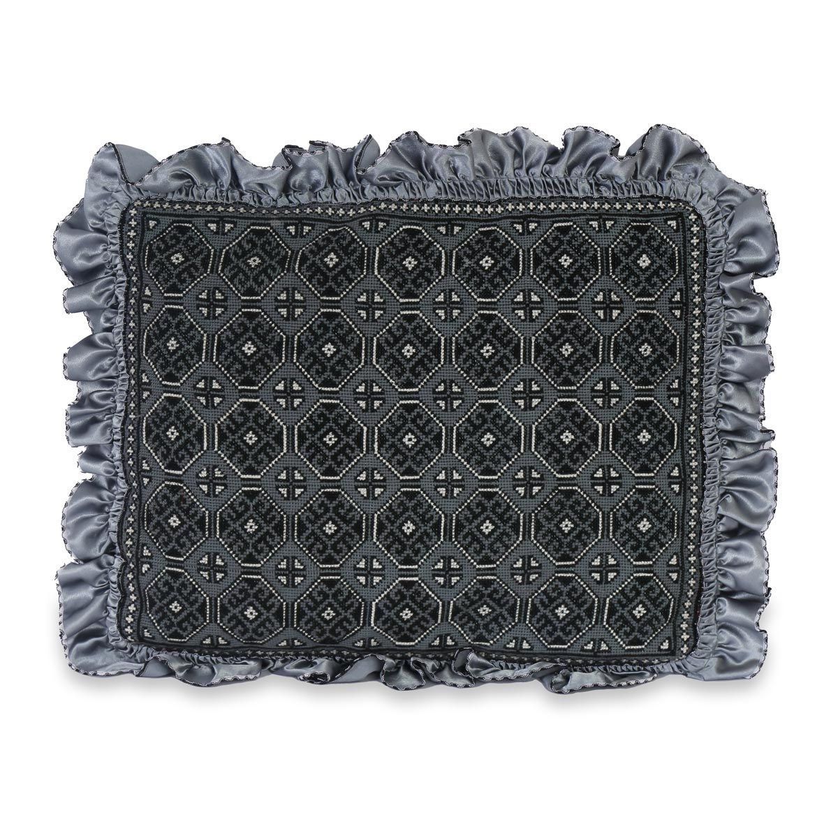 Embroidered Pillow-Silver 1