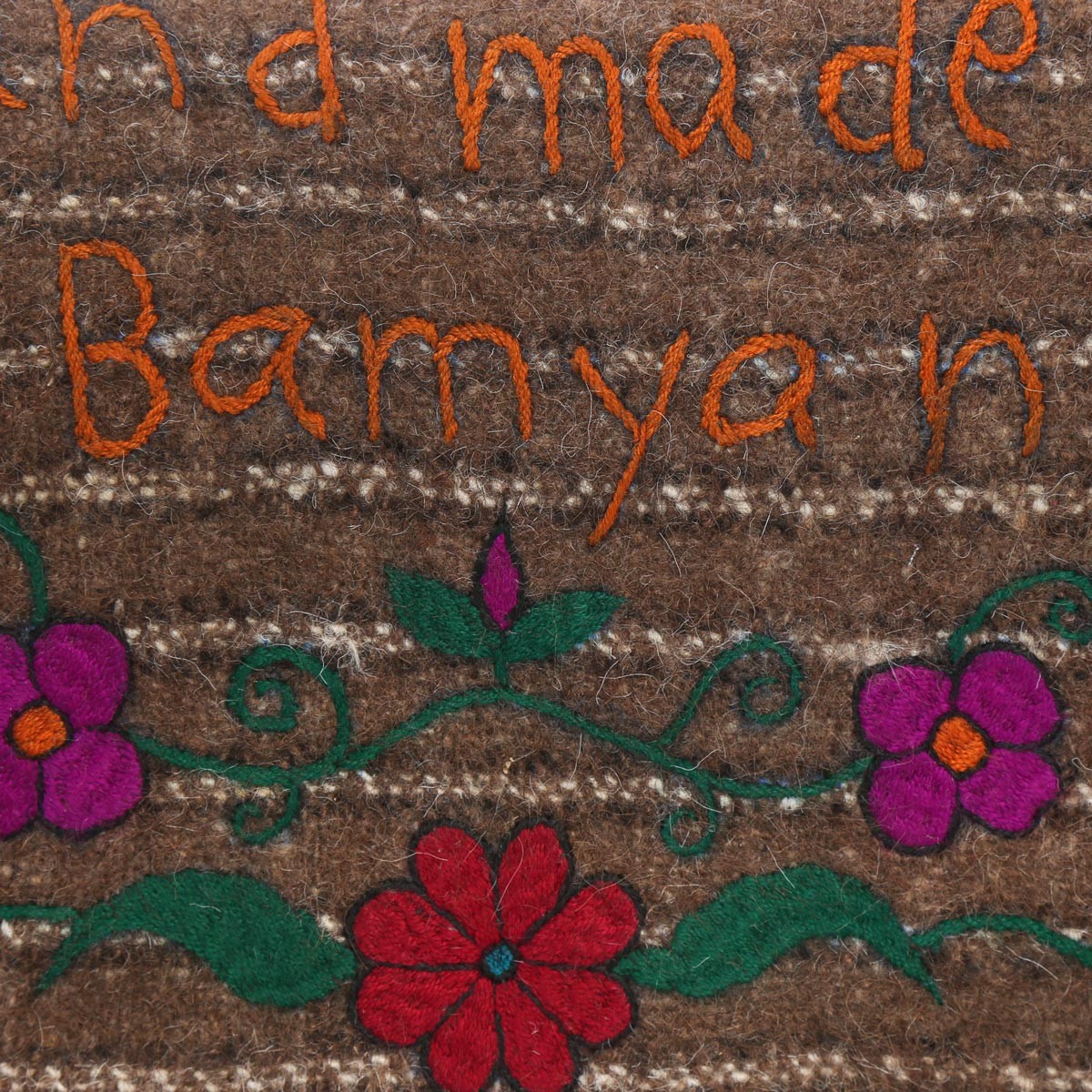 Quilted Brown Bag | Woolen Striped Embroidered Bag 2