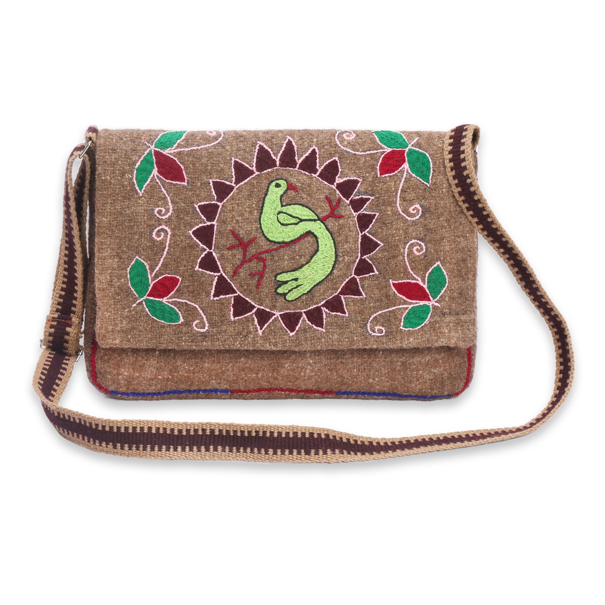 Brown Shoulder Bag | Hand-Woven Woolen Bag 1
