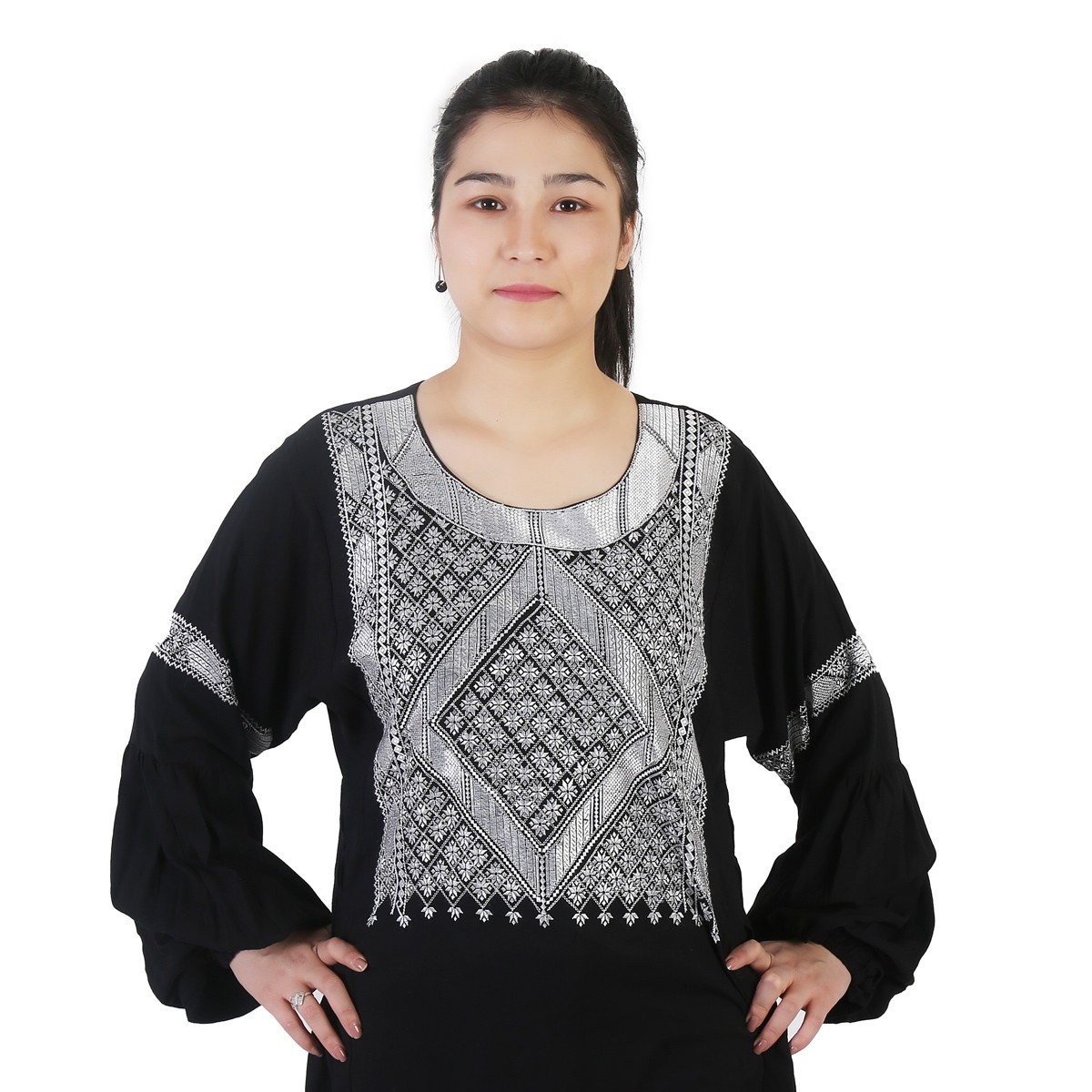 Black Cotton Plain Hazaragi Dress | Embroidered Casual Wear 2