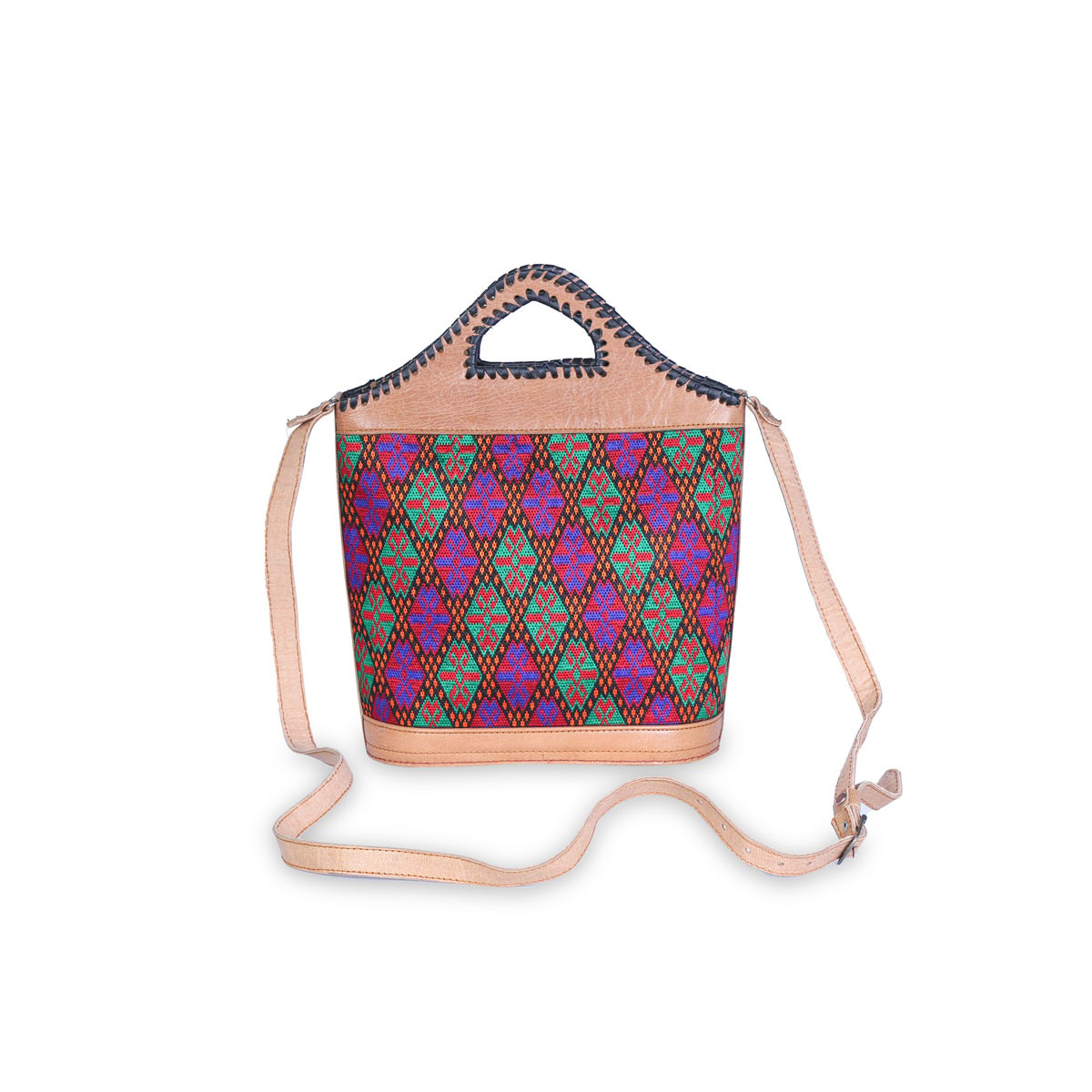Hand Embroidered Shoulder Bag | Khanjardozi Leather Bag 1