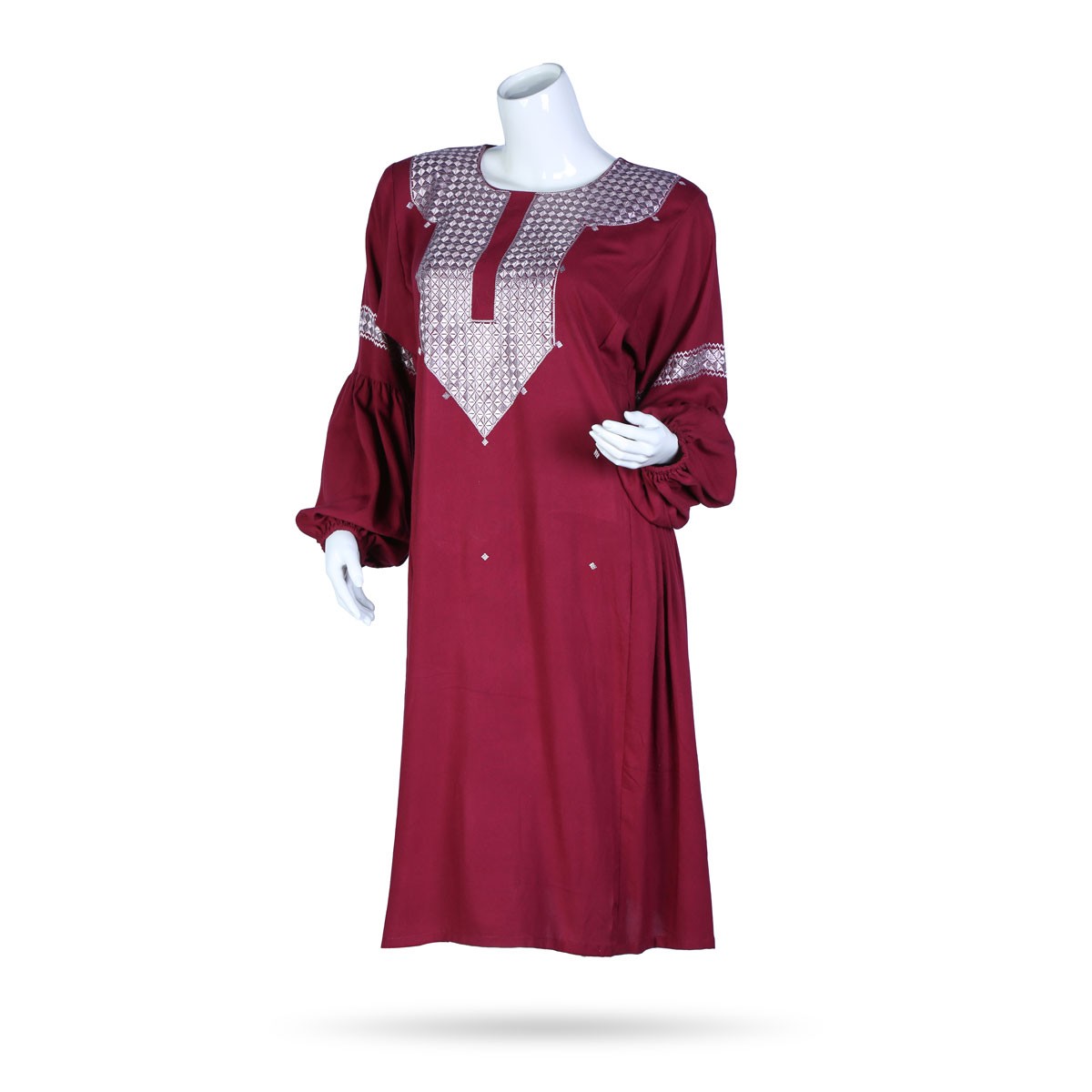 Pink Cuffed Sleeves Plain Dress | Cotton Casual Wear 1