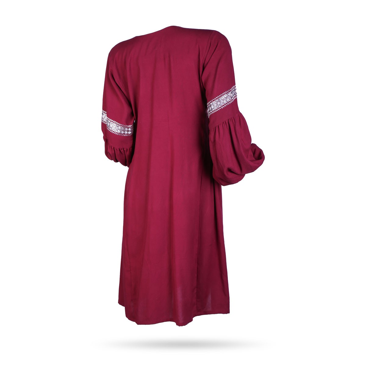 Pink Cuffed Sleeves Plain Dress | Cotton Casual Wear 4
