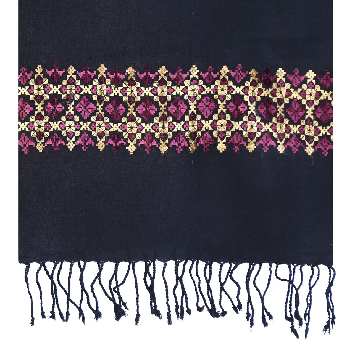 Denim Soft Cotton Scarf | Embroidered Scarf 3