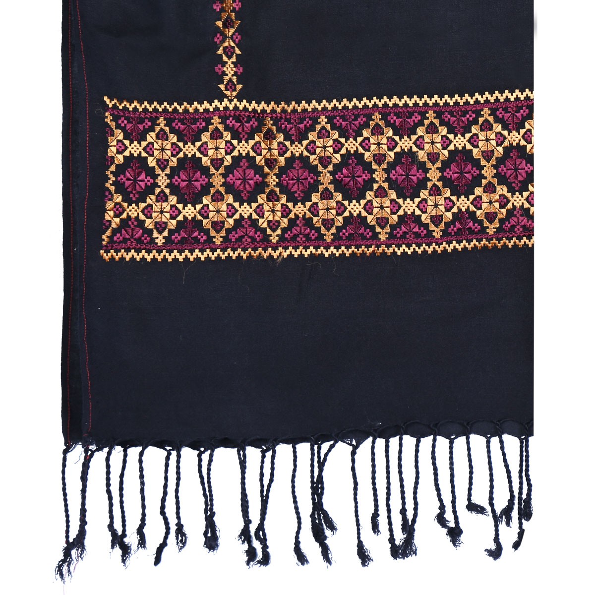 Denim Embroidered Scarf | Soft Cotton Scarf 3
