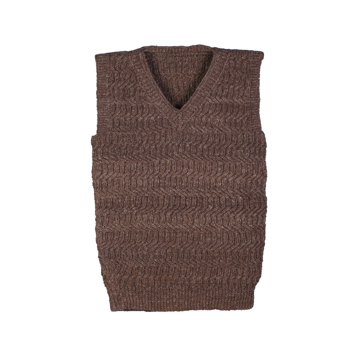 Hand-Knitted Winter Sweater | Brown Sleeveless Sweater 1