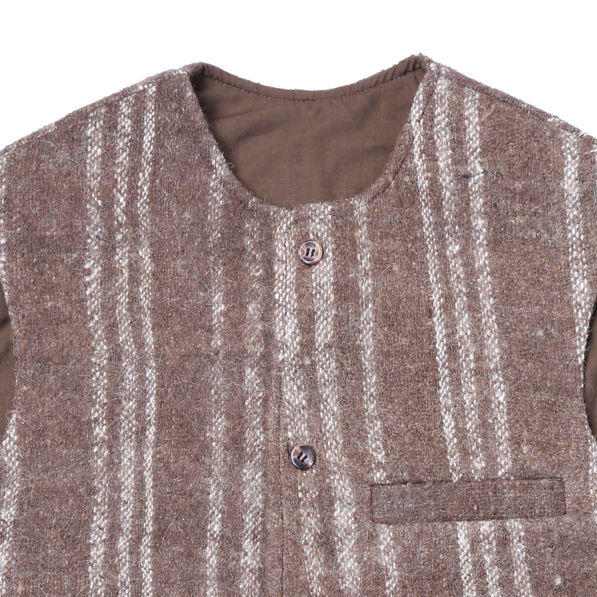 Brown Barak Waistcoat | White Striped Men's Vest 2