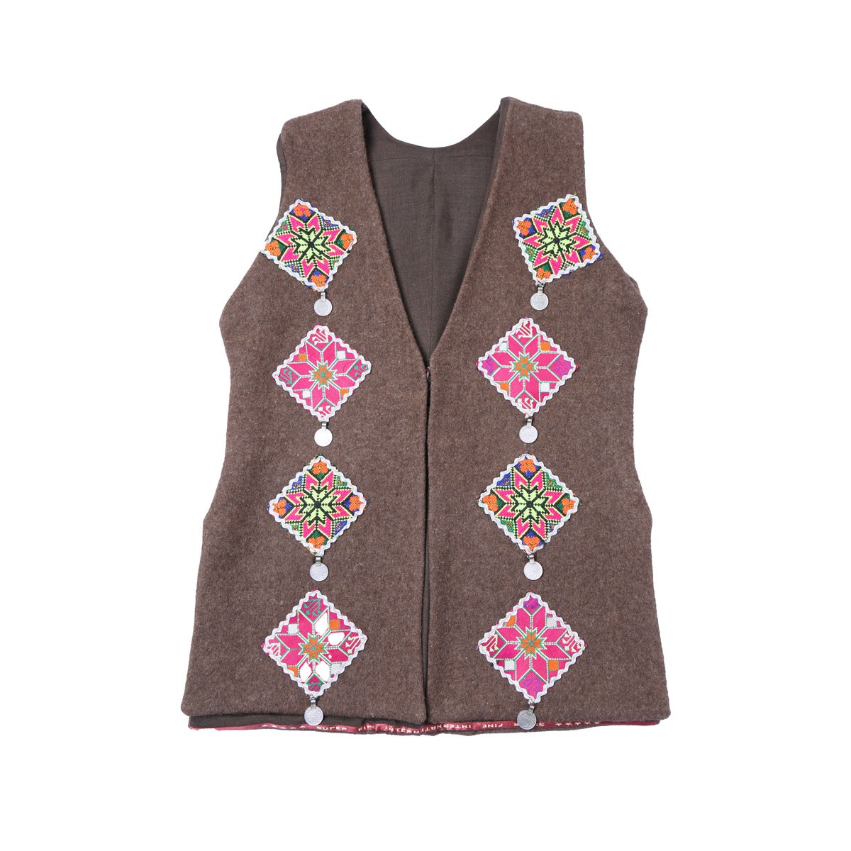Brown Embroidered Vest | Barak Women's Waistcoat 1