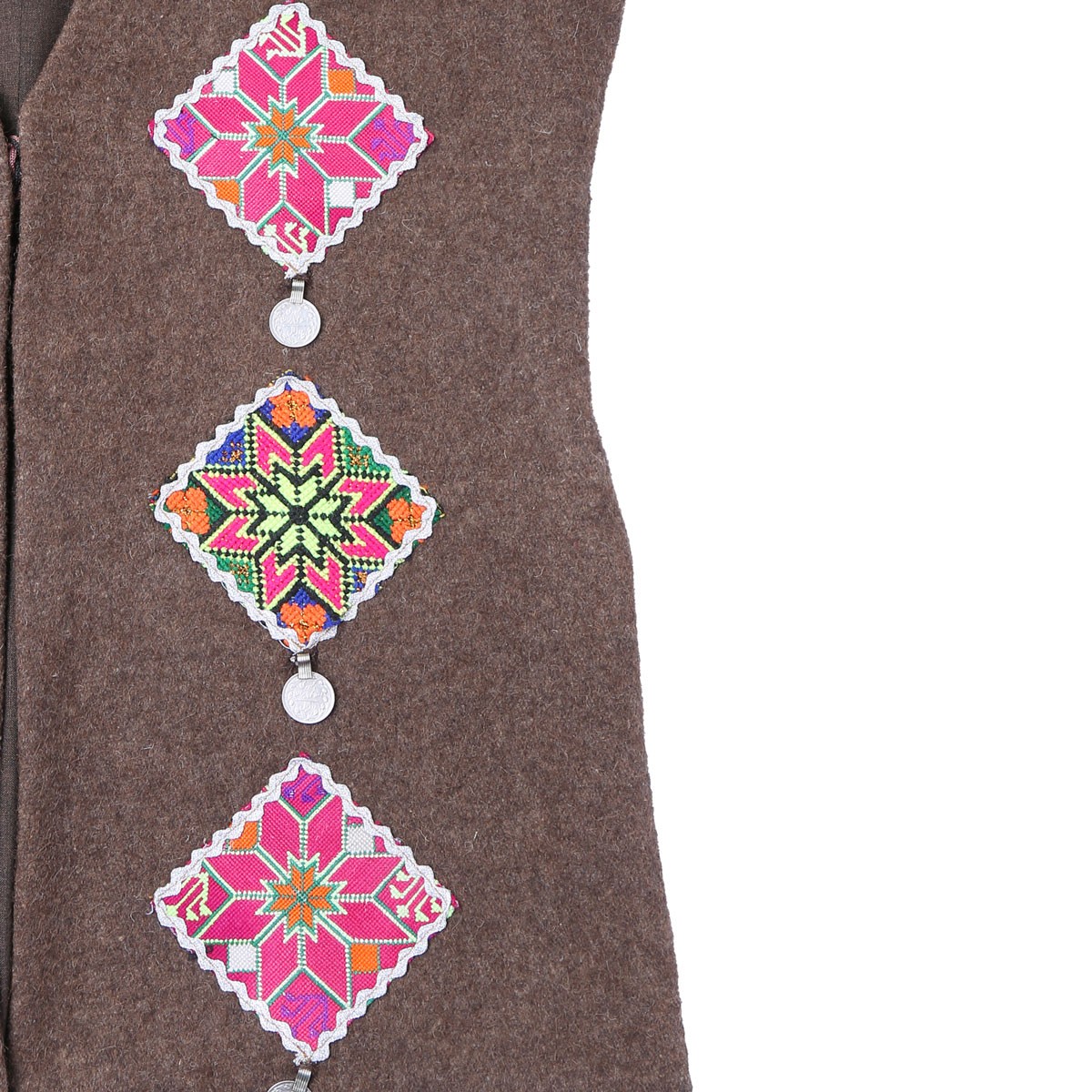 Brown Embroidered Vest | Barak Women's Waistcoat 3
