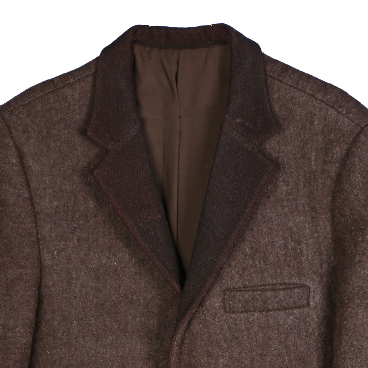Chocolate Brown Tailored Collar Coat | Woolen Men's Coat 2