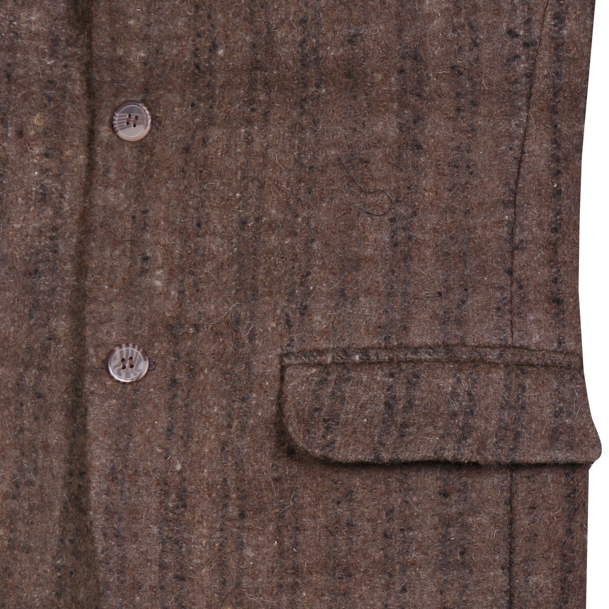 Brown Tailored Collar Coat | Woolen Striped Men's Coat 3