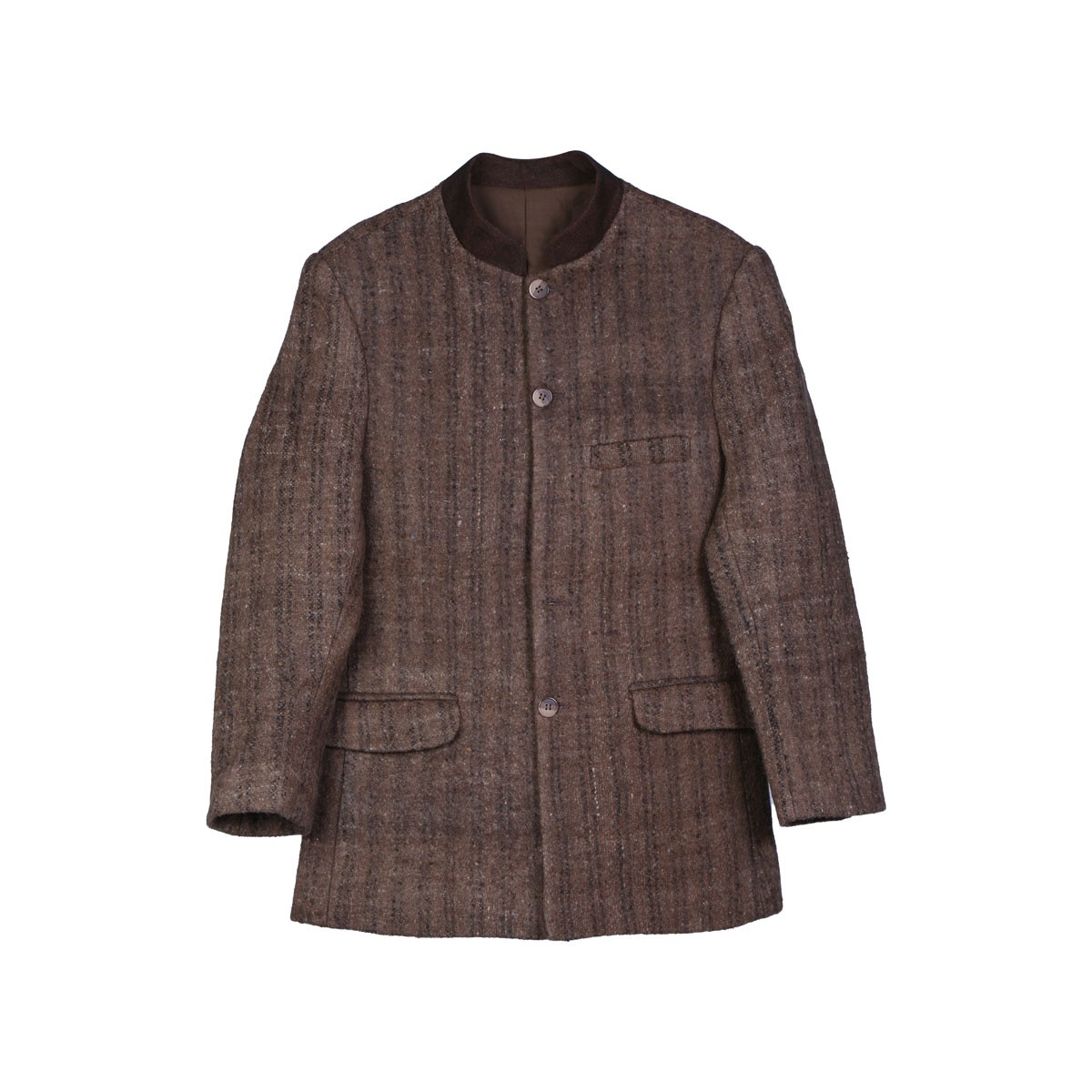 Woolen Striped Coat | Chocolate Brown Barak Coat 1