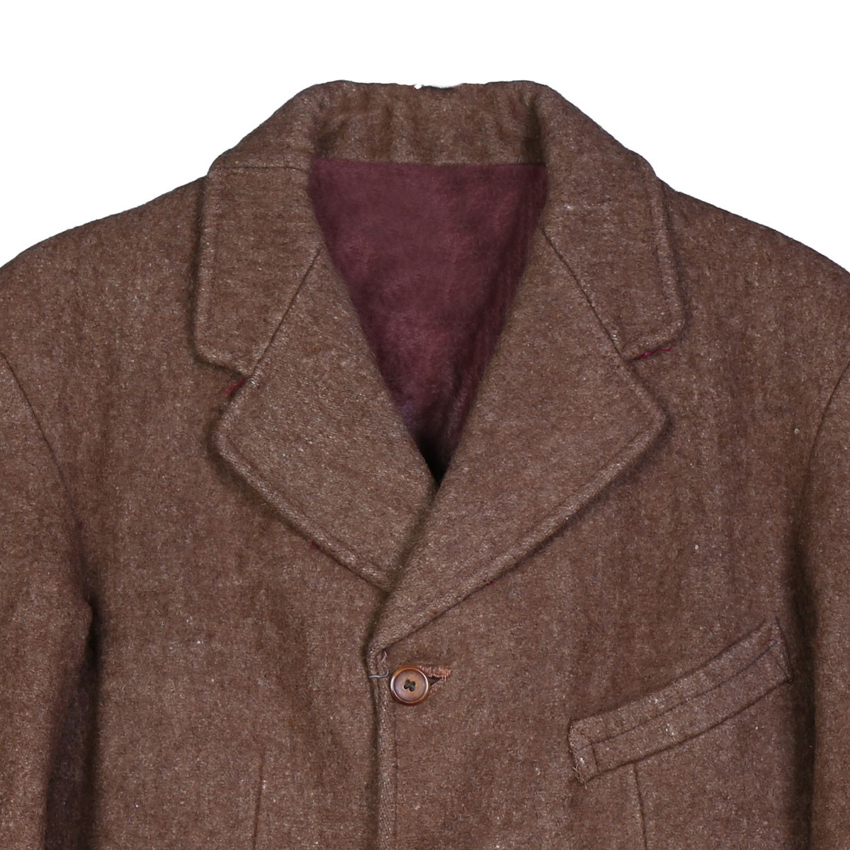 Woolen Hand-Stitched Coat | Brown Coat With Side Pockets 2