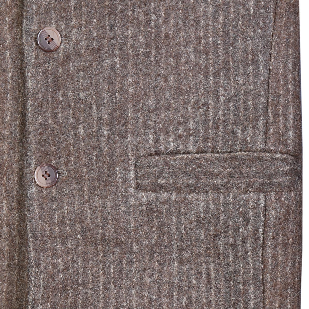 Hand-Stitched Coat With White Stripes | Brown Woolen Coat 3