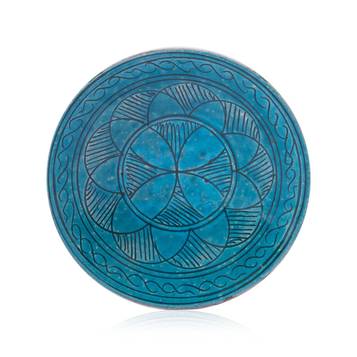 Small Istalif Blue Handmade Turquoise Ceramic Plate 1