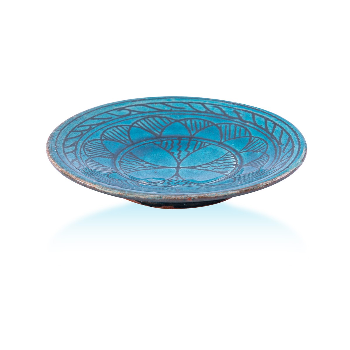 Istalif Blue Hand-Painted Turquoise Ceramic Plate 2