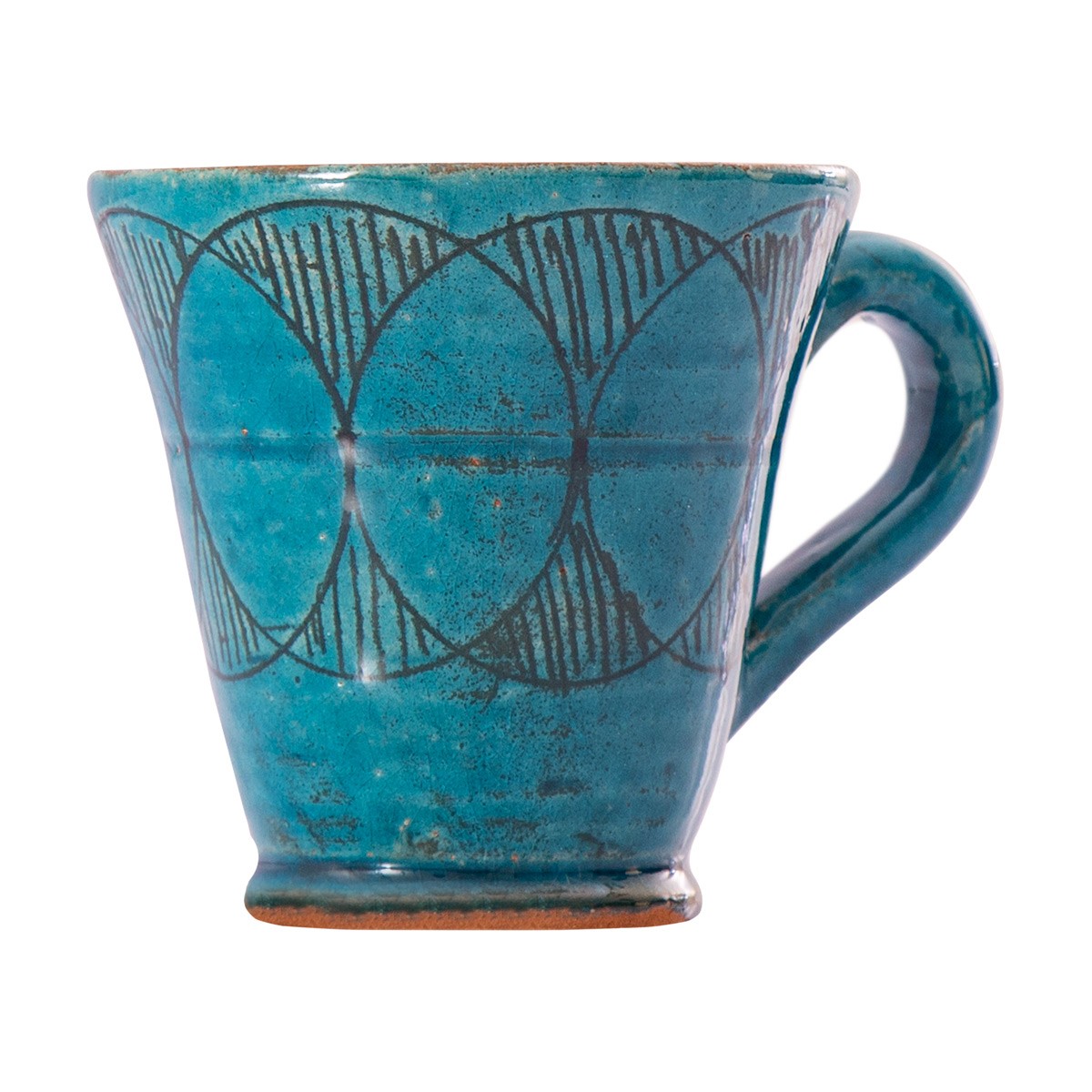 Coffee Mugs set of 4 with Black Hand-Prints 1
