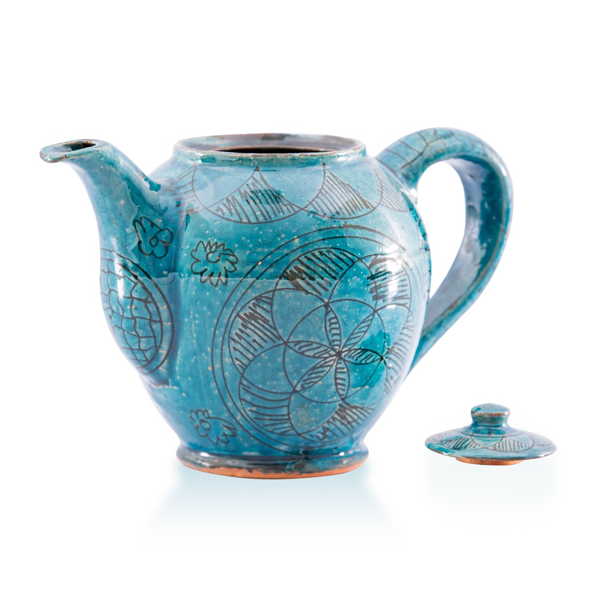 Istalif Ceramic Tea pot Oriental Floral Pattern Teapot 2