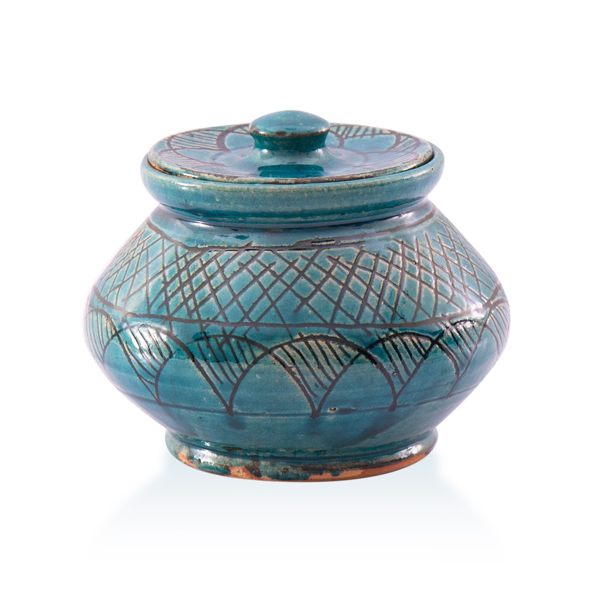 Istalif Blue Ceramic Clay Pot With Lid 1