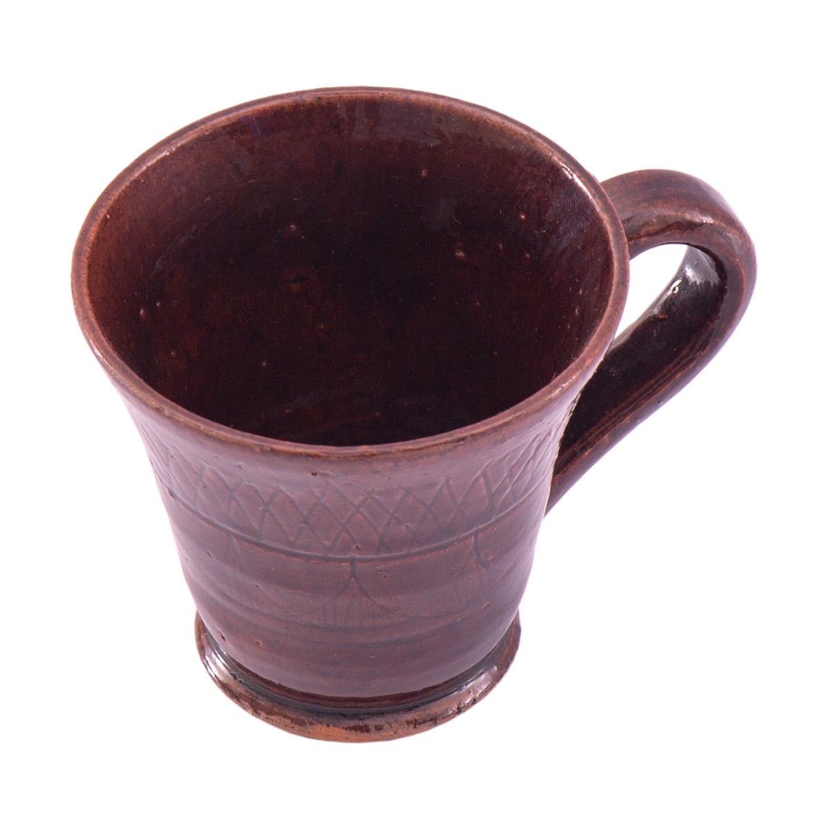Pottery Water Glass with Oblique Patterns 2