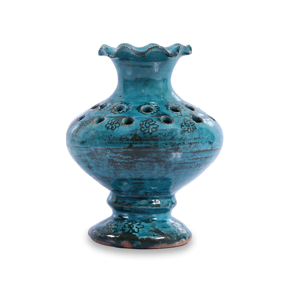 Istalif Hand-Painted Wavy Flower Pot 1