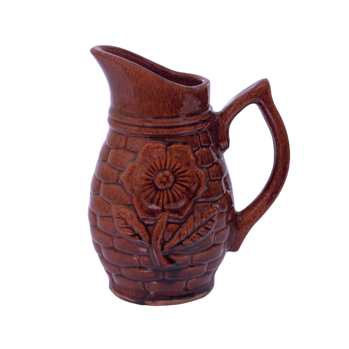 Vintage Hand-Crafted Jug with Glass Set 5