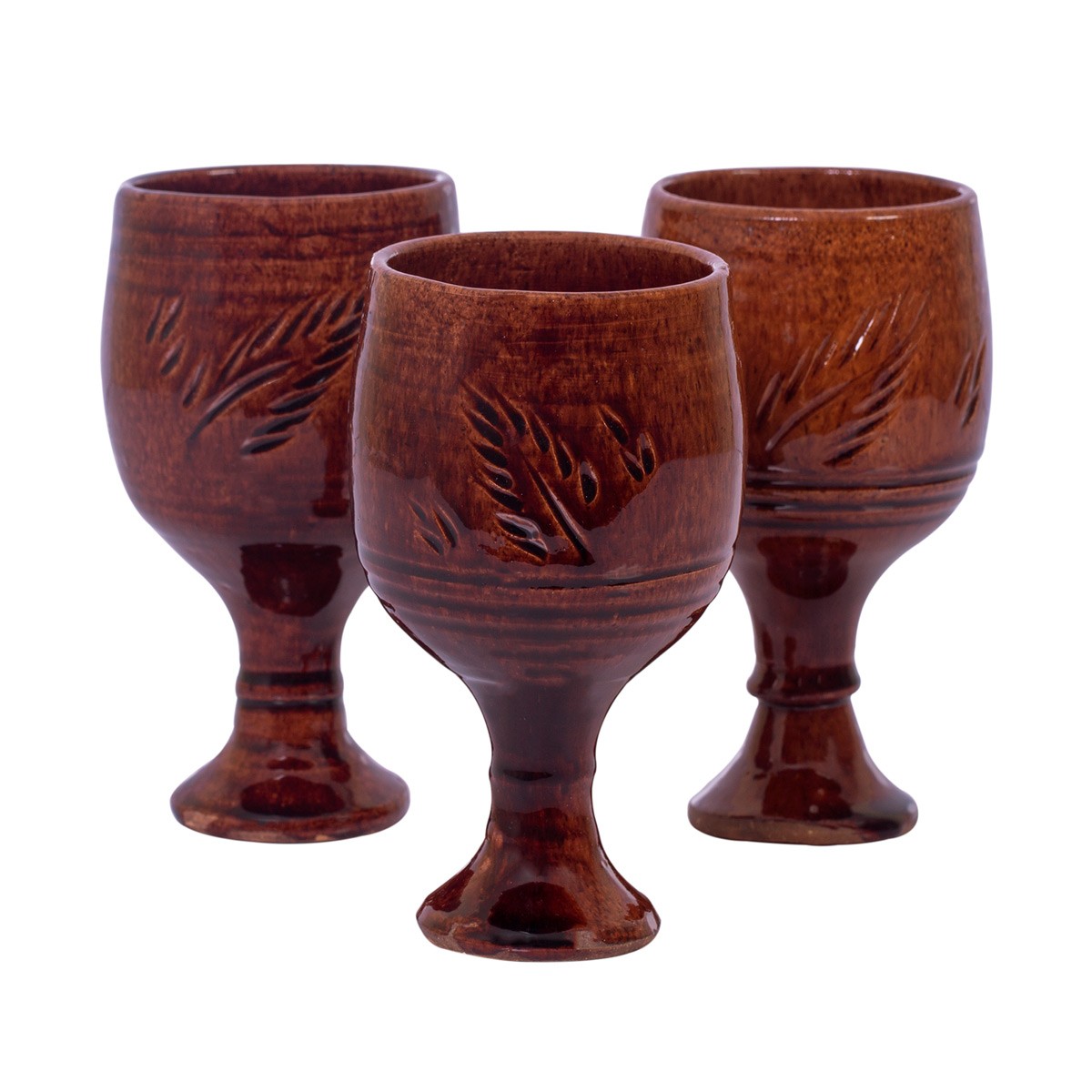 Vintage Hand-Crafted Jug with Glass Set 2