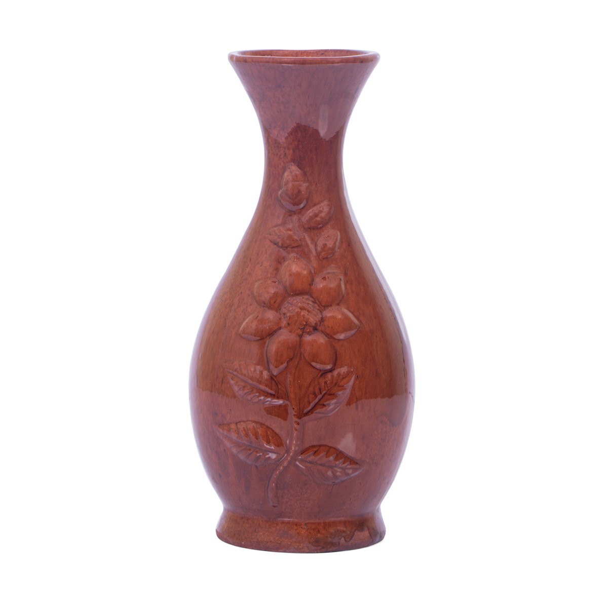 Shinny Vase with Floral and Leafy Design 1