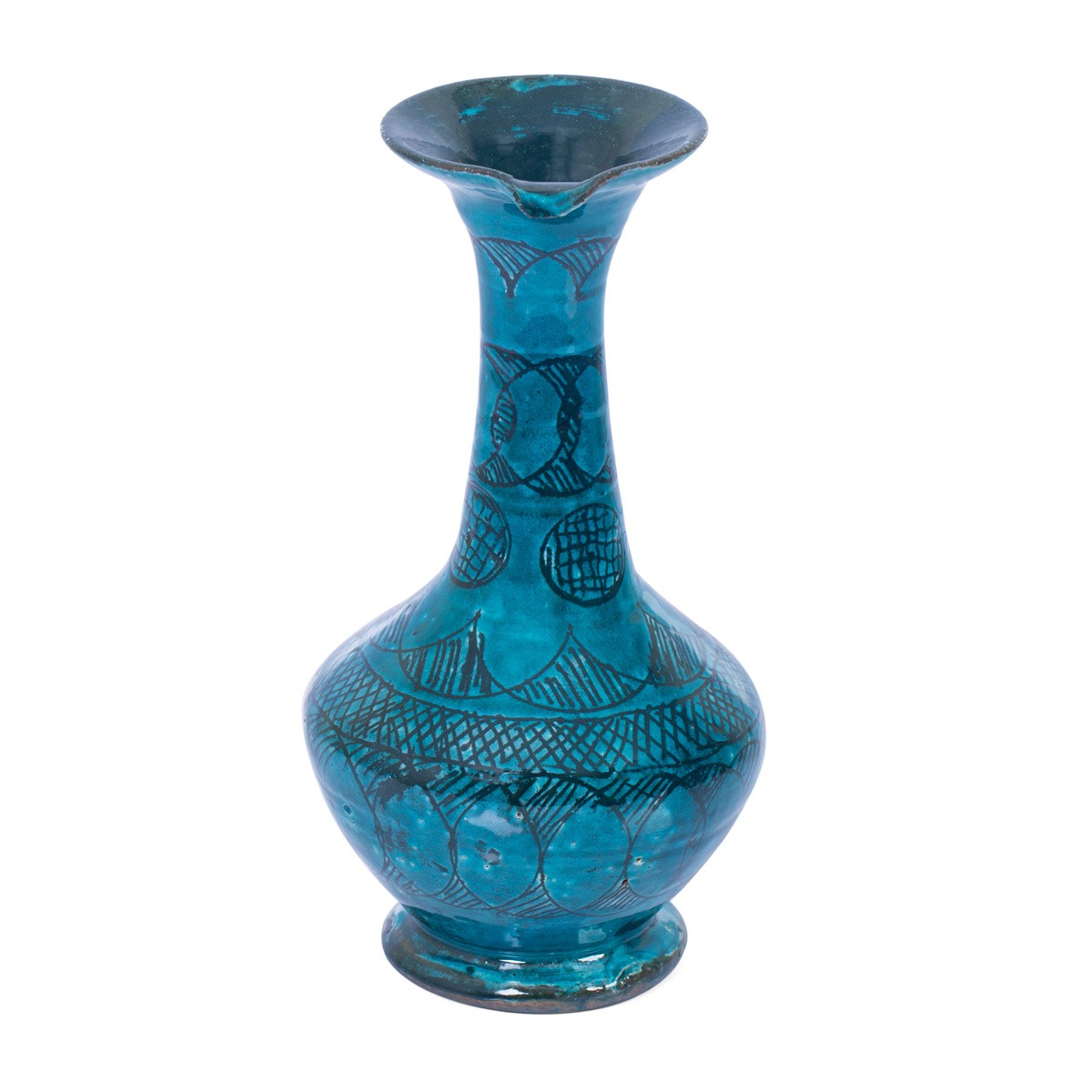 Handmade Blue Black Ceramic Jug 1