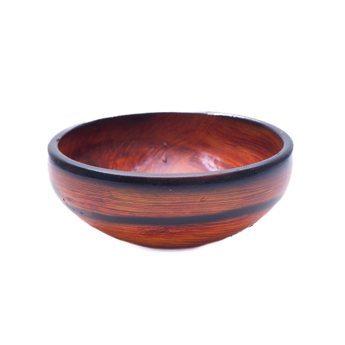Black & Brown Hand-Painted Ceramic Water Bowl 2