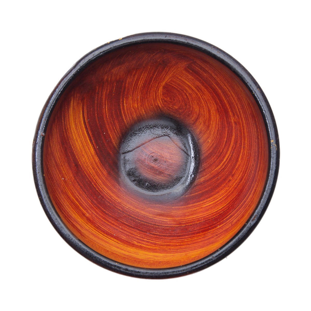 Black & Brown Hand-Painted Ceramic Water Bowl 3