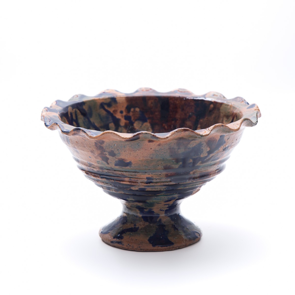 Ceramic Brown Footed Candy Bowl 1
