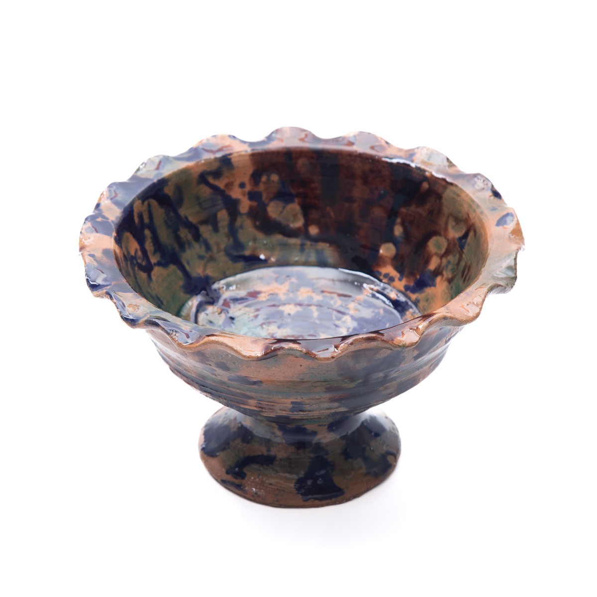Ceramic Brown Footed Candy Bowl 2
