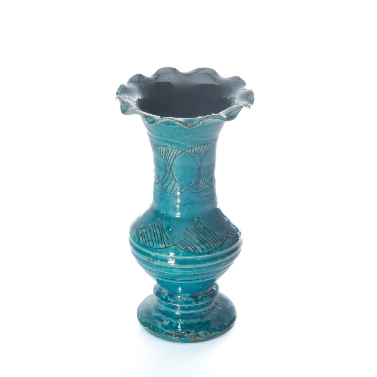Hand-Painted Footed Ceramic Flower Holder 1