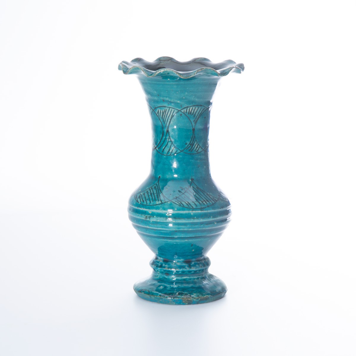Hand-Painted Footed Ceramic Flower Holder 2