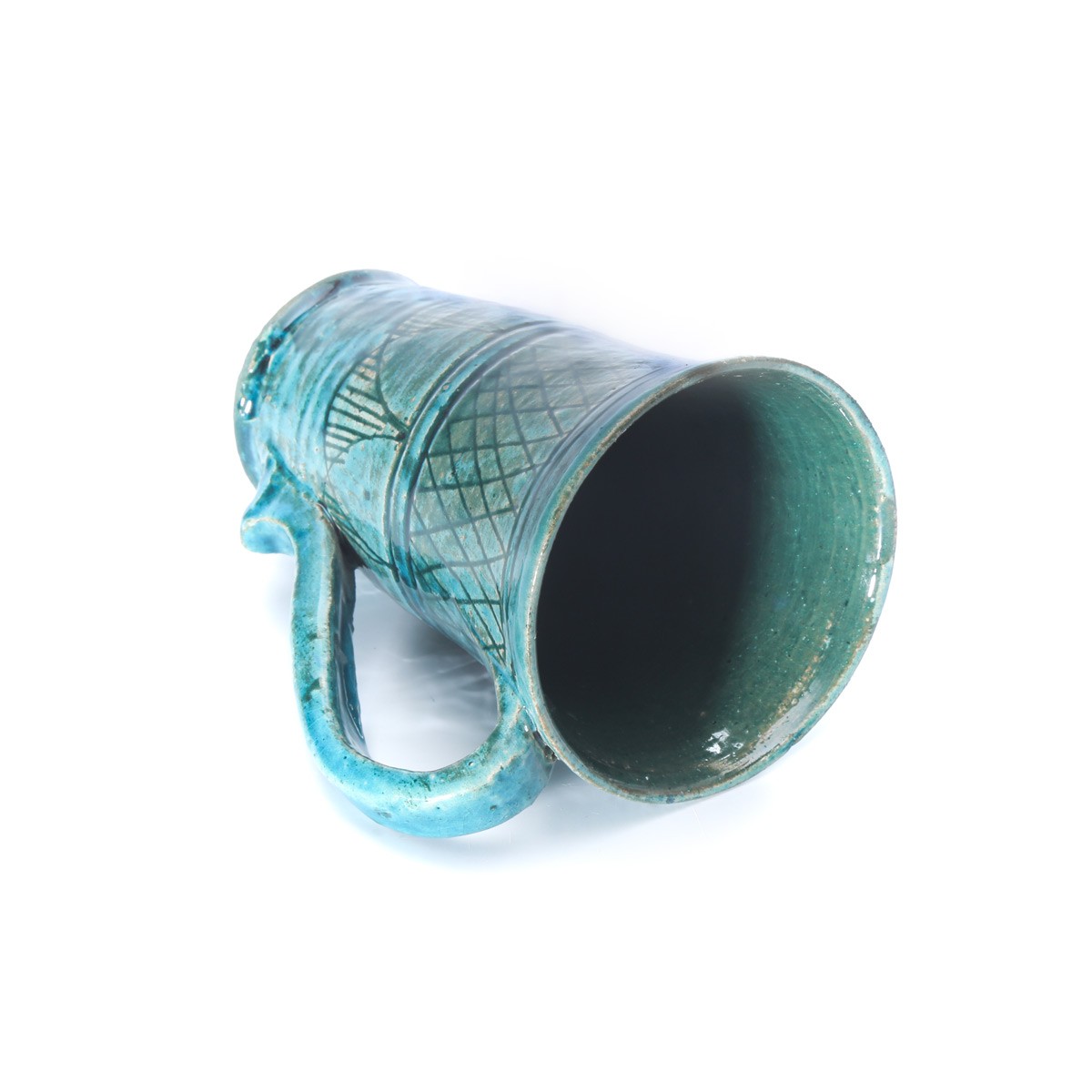 Brown Footed Glass | Handmade Glass With Black Prints 3