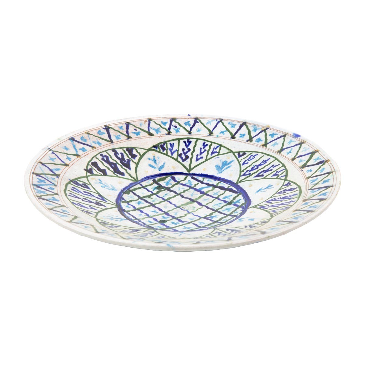White Ceramic Fresh Fruit Plate | Hand-Painted Traditional Patterned Plate 1