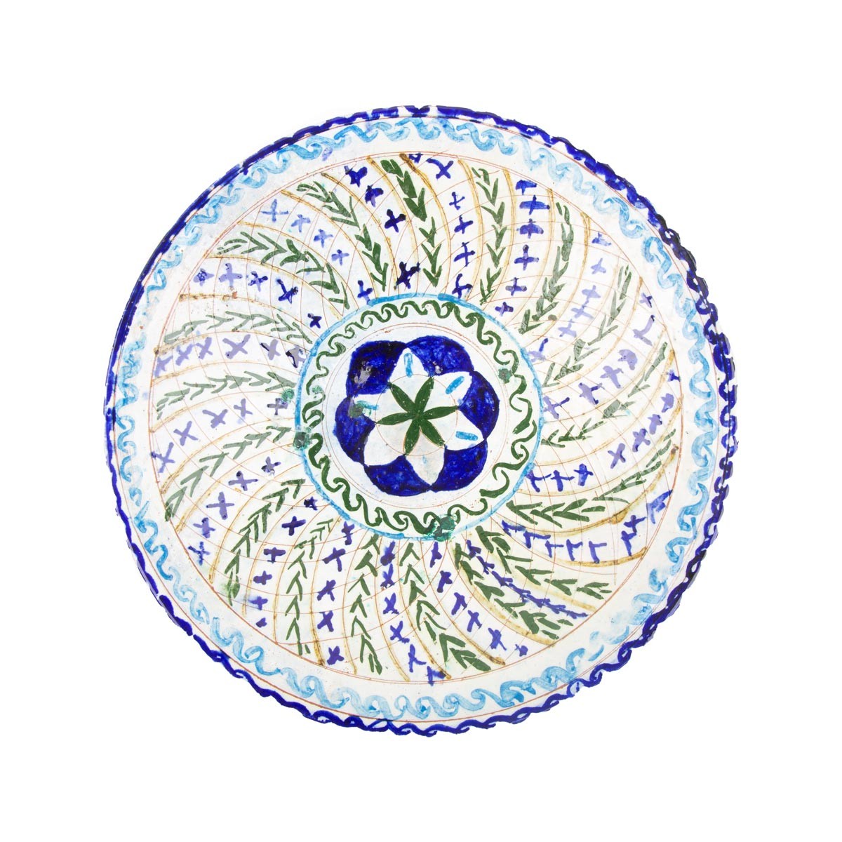White Flat Fresh Fruit Ceramic Plate | Hand-Painted Traditional Patterned Plate 2